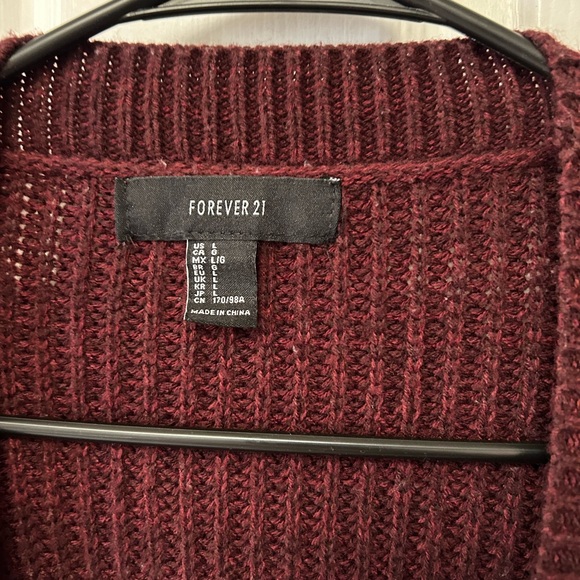 Forever 21 Maroon Cardigan - Picture 2 of 3